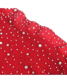 SUBBLIME - 952181 NETZ-BODYSTOCKING MIT HANDSCHUHEN UND DIAMANTEN ROT EINE GRÖSSE