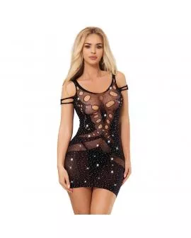 SUBBLIME - 952198 NETZ-KLEID MIT BRILLANTEN DIAMANTEN SCHWARZ EINE GRÖSSE