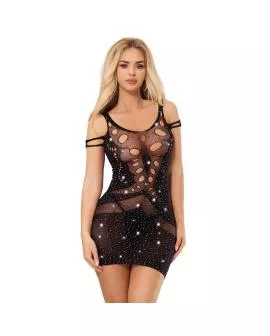Subblime Netz-Kleid Brillanten Diamanten Schwarz - 952198