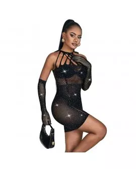 SUBBLIME - 952235 NETZKLEID MIT STRASS SCHWARZ EINHEITSGRÖSSE