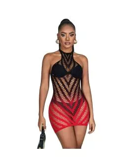 SUBBLIME 952242 - Netzkleid Rot Schwarz Degrad - One Size