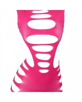 SUBBLIME - 952273 LANGRMELIGER ELASTISCHER NETZ-KLEID ROSA EINE GRÖSSE