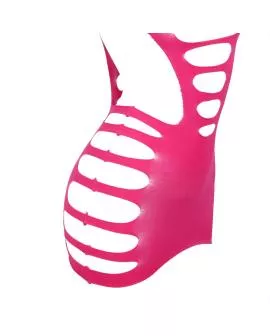 Subblime Langarmeliges Elastisches Netzkleid Rosa - 952273