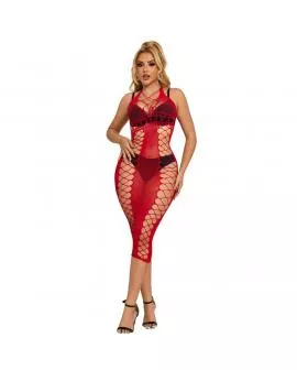 SUBBLIME - 952327 LANGES ROTES NETZ-KLEID EINE GRÖSSE