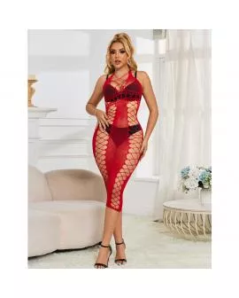 SUBBLIME - 952327 LANGES ROTES NETZ-KLEID EINE GRÖSSE