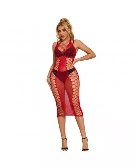 SUBBLIME - 952327 LANGES ROTES NETZ-KLEID EINE GRÖSSE