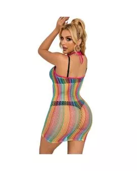 SUBBLIME - Regenbogennnetz-Kleid Eine Größe 952341