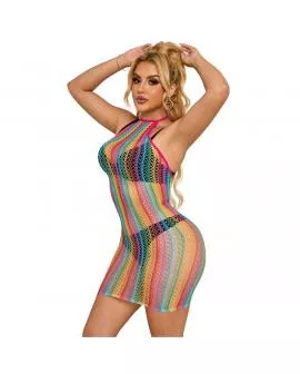 SUBBLIME - 952341 REGENBOGEN-NETZ-KLEID EINE GRÖSSE