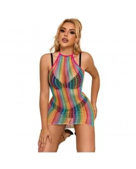 SUBBLIME - 952341 REGENBOGEN-NETZ-KLEID EINE GRÖSSE
