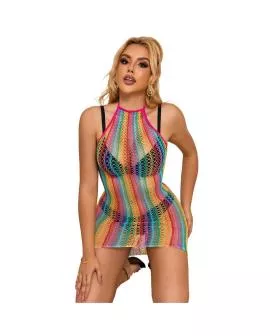 SUBBLIME - Regenbogennnetz-Kleid Eine Größe 952341