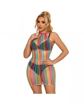 SUBBLIME - 952341 REGENBOGEN-NETZ-KLEID EINE GRÖSSE