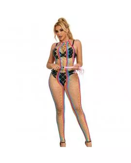 SUBBLIME - 952358 RAINBOW NECKHOLDER NETZ KLEID EINE GROSSE