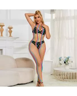 SUBBLIME - 952358 RAINBOW NECKHOLDER NETZ KLEID EINE GROSSE