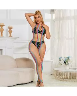 Subblime 952358 Rainbow Neckholder Netzkleid - Eine Größe