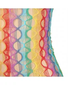 SUBBLIME - 952365 RAINBOW NETZ-KLEID MIT FREIEN SCHULTERN EINE GRÖSSE