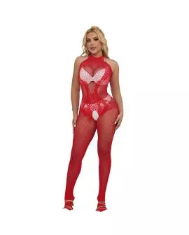 Subblime Bodystocking Netz Spitze - Rot Ohne Schritt