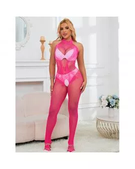 SUBBLIME - 952389 BODYSTOCKING MIT SCHNITTFREIEM NETZ UND SPITZE MIT HOHEM HALS EINE GRÖSSE