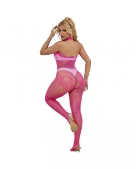 SUBBLIME - 952389 BODYSTOCKING MIT SCHNITTFREIEM NETZ UND SPITZE MIT HOHEM HALS EINE GRÖSSE