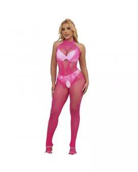 SUBBLIME - 952389 BODYSTOCKING MIT SCHNITTFREIEM NETZ UND SPITZE MIT HOHEM HALS EINE GRÖSSE
