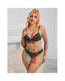 SUBBLIME - 952440 2-TEILIGER NETZ-SATZ LANGARM REGENBOGEN EINE GRÖSSE