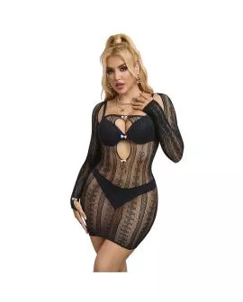 SUBBLIME - Schwarzes Netz-Kleid Erotik One Size 952464