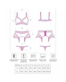LIVCO CORSETTI FASHION - NAHIR LC 20214 BH + HÖSCHEN + STRUMPFGÜRTEL 