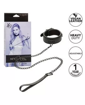 Calexotics Nocturnal - Lederhalsband Leine Schwarz