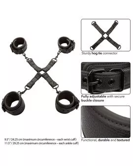 Calexotics Nocturnal Hog Tie - Einstellbarer Leder Schwarz