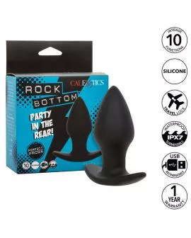 Calexotics Rock Bottom Perfect Anal Plug - 10 Vibrationen Silikon Schwarz