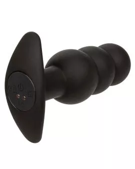 Calexotics Rock Bottom Analplug - Perlen, 10 Vibrationen, Silikon Schwarz