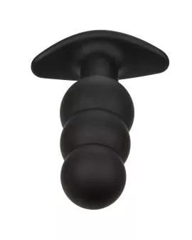 Calexotics Rock Bottom Analplug - Perlen, 10 Vibrationen, Silikon Schwarz