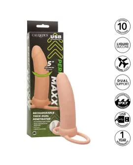 Calexotics Maxx Thick Dual Penetrator - 10 Vibrationen Fleisch