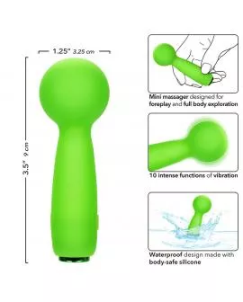 CALEXOTICS - NEON VIBES THE BUBBLY VIBE MINI-MASSAGER 10 VIBRATIONEN GRÜN