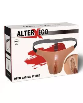 Hidden Desire - Verstellbarer Offener Vagina-String Flesh