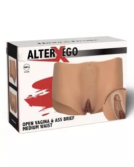 Hidden Desire Alter Ego Offener Vagina-Arsch-Slip - Hautfarbe