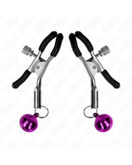 KINK Lila Nippleklemmen mit einzelnen Glocken - 6 cm