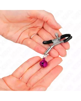 KINK Lila Nippleklemmen mit einzelnen Glocken - 6 cm