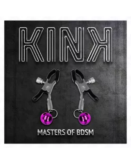 KINK Lila Nippleklemmen mit einzelnen Glocken - 6 cm