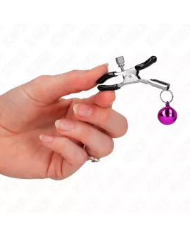 KINK Lila Nippleklemmen mit einzelnen Glocken - 6 cm