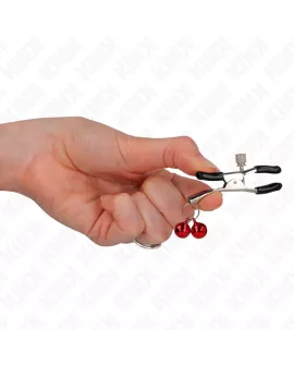 KINK - Doppelte Glocken-Nippelklemmen Rot 6 cm