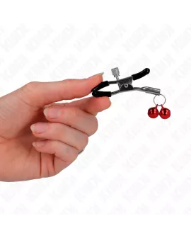 KINK - Doppelte Glocken-Nippelklemmen Rot 6 cm