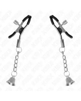KINK - Silberne Nippelklemme mit Glockenanhänger 6 cm