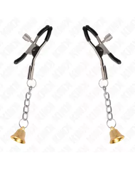 KINK - Goldene Nippelklemme mit Glockenanhänger 6 cm