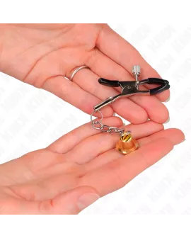 KINK - Goldene Nippelklemme mit Glockenanhänger 6 cm