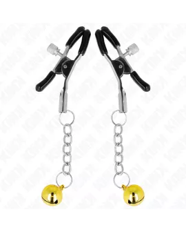 KINK - Goldene Jingle Bell Anhänger-Nippelklemmen 6 cm