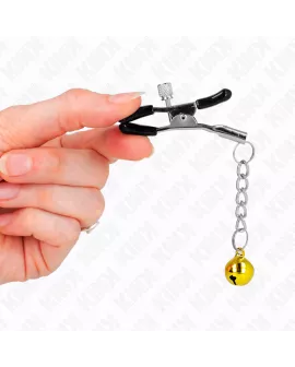 KINK - Goldene Jingle Bell Anhänger-Nippelklemmen 6 cm