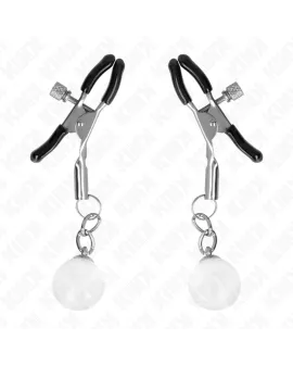 KINK - Glasperlen-Nippelklammen Silber 6 cm