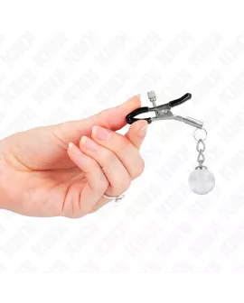 KINK - Glasperlen-Nippelklammen Silber 6 cm