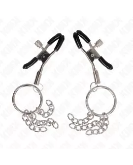 KINK O-Ring Nippleklemme mit Kette Silber 6 cm