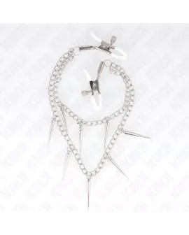 KINK - Nippelklemmen mit Spikes Kette 30 cm
